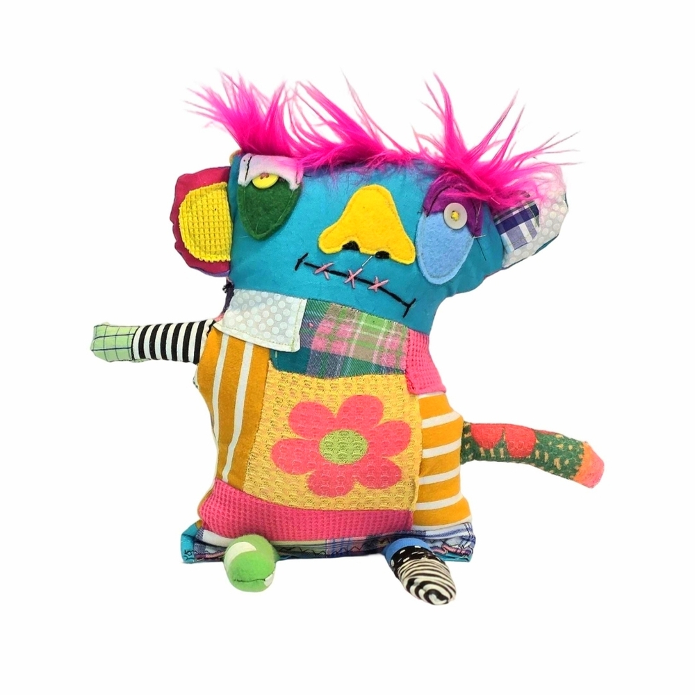 Patchwork Plush Monster Doll Handmade Gift for Kids Adults